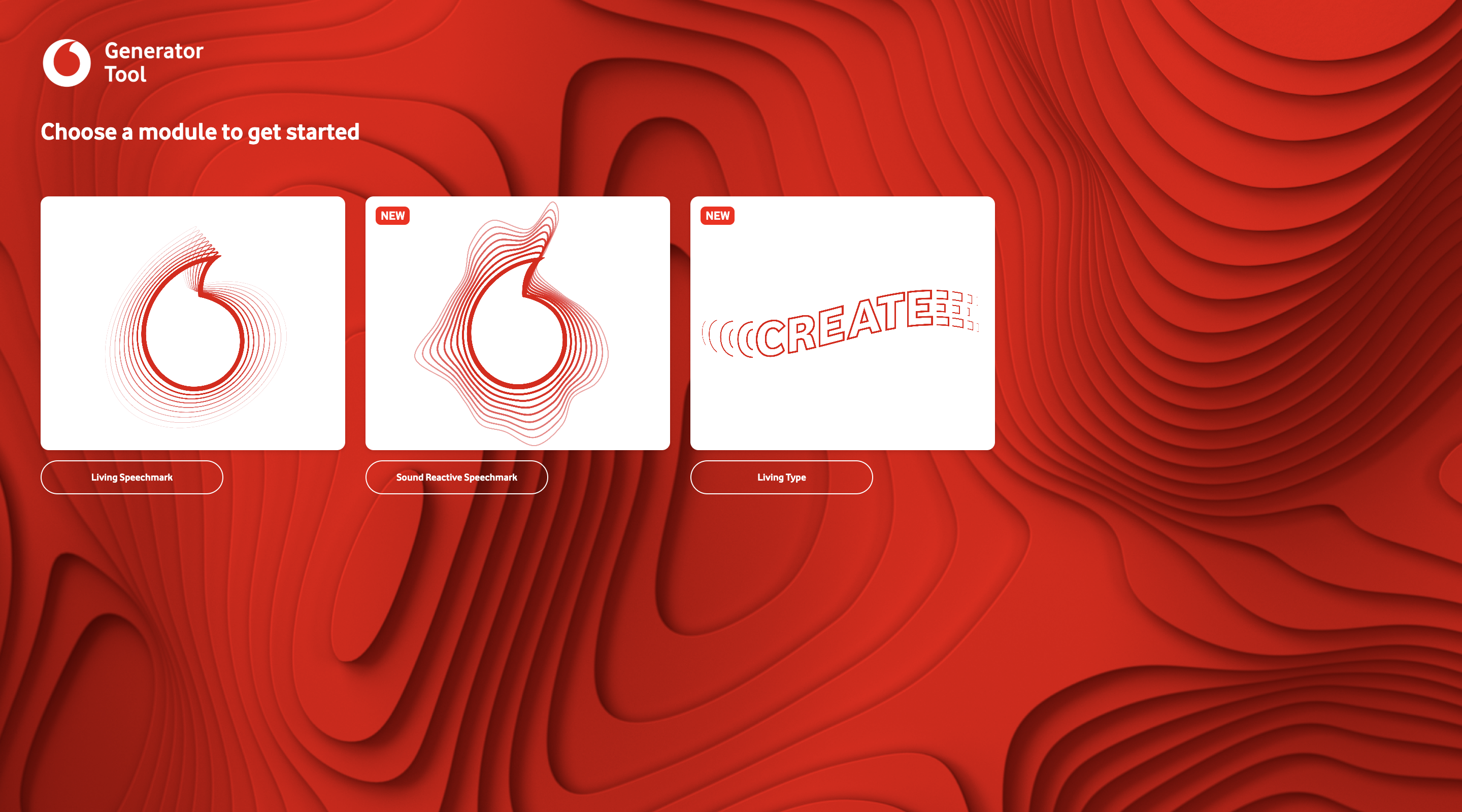 Generative text tool for Vodafone branding