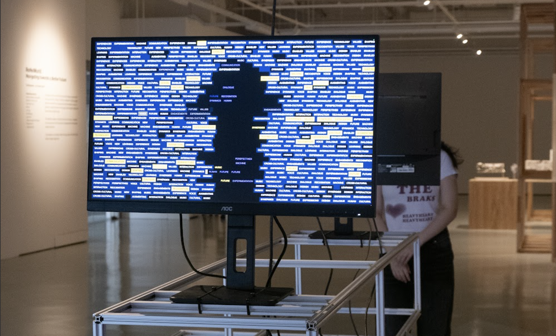 User interacting with gesture-based installation