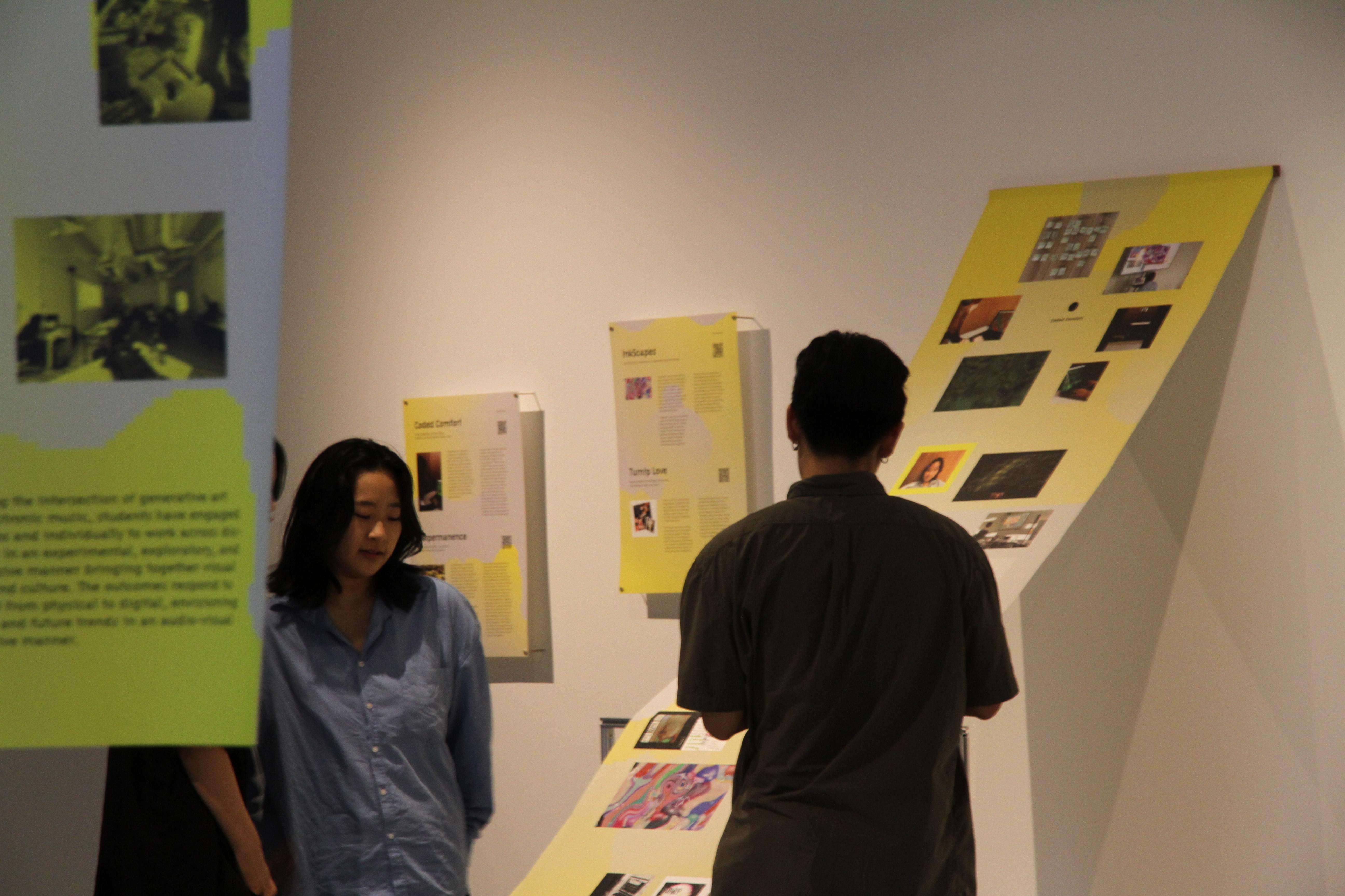 Visitors engaging with installation