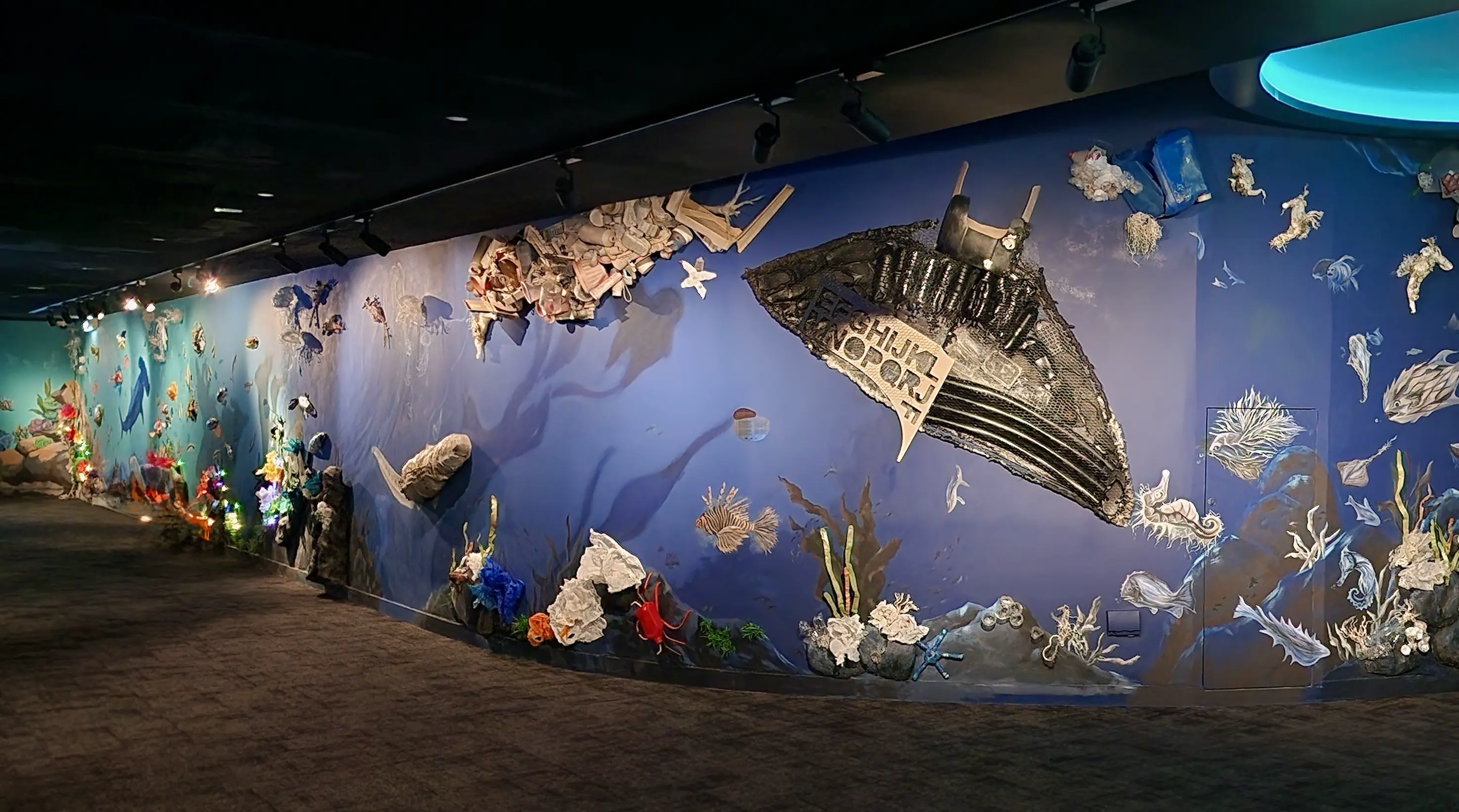 Visitors interacting with projection-based installation