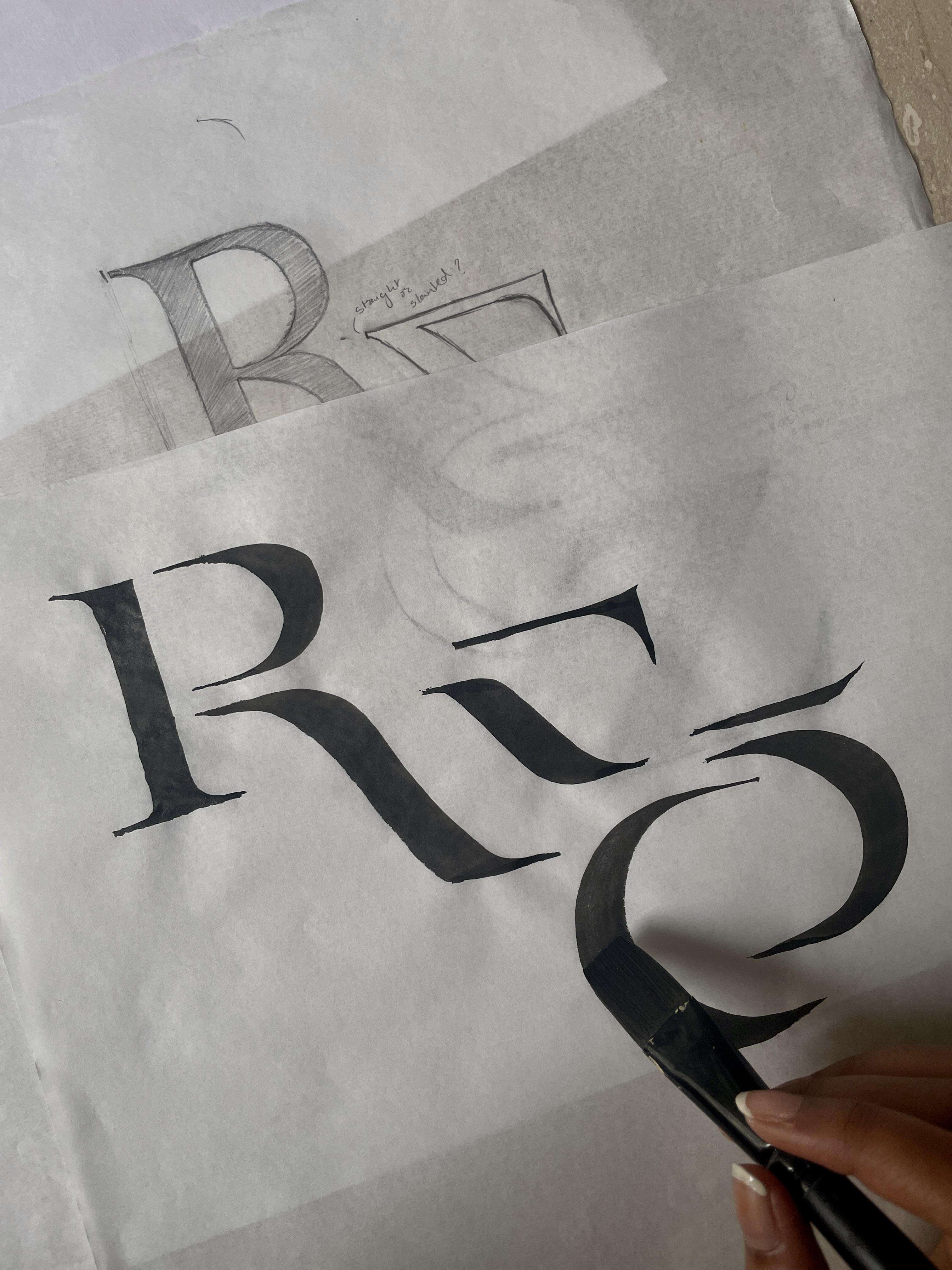 Final monogram applied to print materials